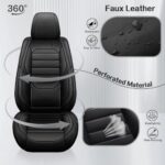 Lexus IS250 Seat Covers 2006-2015 Full Set Leather Waterproof Black - Image 3
