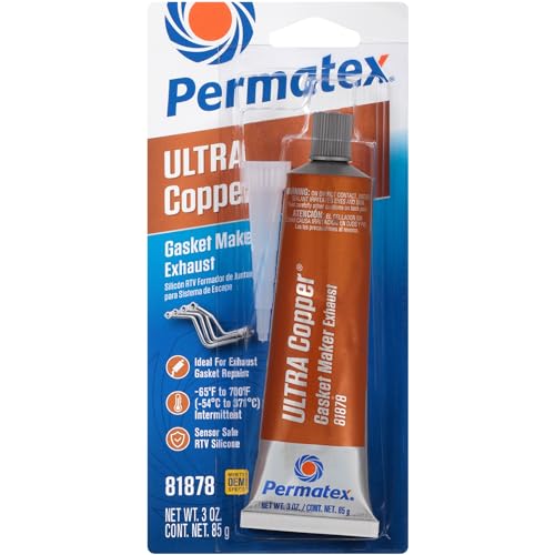 Permatex 81878 Ultra Copper Maximum Temperature RTV Silicone Gasket Maker, Permatex 81878 Ultra Copper Maximum Temperature RTV Silicone Gasket Maker, 3 oz. Tube
