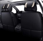 Luxury Leather Car Seat Covers: Universal Fit, Waterproof, Stylish Black-Beige Design - Image 2