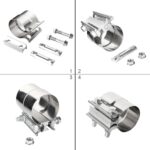 TIROL 2.25 Inch Exhaust Clamp Set – Stainless Lap Joint Muffler Clamps - Image 4