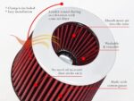 Honda Accord 2.4L SULEV Cold Air Intake System - Performance Red Filter Kit - Image 5
