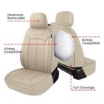 Pariiaotin Waterproof Leather Car Seat Covers Full Set for SUV Sedan Truck - Image 5