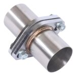 Simnliras Exhaust Flange Repair Pipe Kit, 63mm/2.5 Inch ID to 2.5 Inch OD 2 Bolt Stainless Steel Quick Fix Exhaust Flange Pipe with Gasket Bolt & Hardware, Universal Fitment