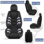 JIAMAOXIN Leather Seat Covers for Jeep Compass 2012-2025, Black, 5 Seat Set - Image 7