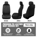 Luxury PU Leather Car Seat Covers Full Set – Universal Fit, Black - Image 4