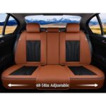 Premium Leather Car Seat Covers | Universal Fit 5-Seat Protection | Brown Black - Image 4