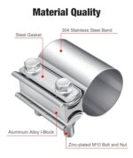 EVIL ENERGY 2.5 Inch Exhaust Clamp Stainless Steel Butt Joint Coupler - Image 4