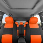 BDK Orange Black Car Seat Covers Full Set – Front & Rear, Easy Install - Image 3