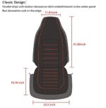 Universal PU Leather Car Seat Covers – High-Back, Red Trim, 2-Pack - Image 3