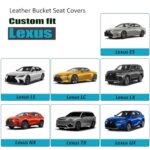 Custom Leather Front Seat Cover for Lexus ES LS LX NX TX UX - Black - Image 3