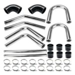 Universal Aluminum Turbo Intercooler Pipe Kit 2" Polished Silver 32-Piece Set - Image 7