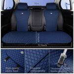Red Rain Dark Blue Leather Car Seat Covers 11PCS Universal Fit SUV - Image 3