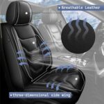 JIAMAOXIN Leather Seat Covers for Jeep Compass 2012-2025, Black, 5 Seat Set - Image 4