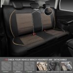 Premium PU Leather Car Seat Covers Full Set | Universal Fit | Airbag Safe | Black Gold - Image 4