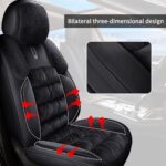 Infiniti QX60 Plush Winter Seat Covers Full Set Warm Soft Black 2014-2020 - Image 6