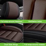 SOUIPA Leather Seat Covers for Kia Carnival 2022-2025 - Full Set, Waterproof, Soft, Black & Coffee - Image 3