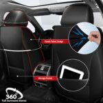 Kia Sorento Seat Covers 2007-2024 Waterproof Leather Airbag Safe Black - Image 3