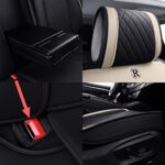 Luxury Leather Car Seat Covers: Universal Fit, Waterproof, Stylish Black-Beige Design - Image 4