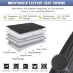 JIAMAOXIN Leather Seat Covers for Jeep Compass 2012-2025, Black, 5 Seat Set - Image 6