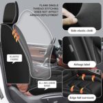 JIAMAOXIN Leather Seat Covers for Jeep Compass 2012-2025, Black, 5 Seat Set - Image 5