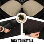 Povtii Beige Car Seat Cushion Pad – Breathable, Non-Slip, with Pocket - Image 5