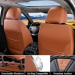 Premium Leather Car Seat Covers | Universal Fit 5-Seat Protection | Brown Black - Image 6