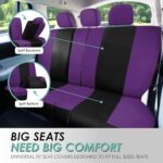 Premium Purple Universal Car Seat Covers Full Set w/ Steering Wheel & Seat Belt Pads - Image 3