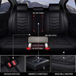 DISUTOGO Waterproof Leather Car Seat Covers for Mitsubishi Outlander Sport 2011-2025, Full Set, Airbag Compatible, Black - Image 2