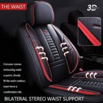 Niscarda Kia Rio 2013-2025 Leather Car Seat Covers, Full Set, Black Red - Image 4