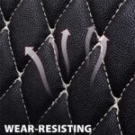 Luxury Waterproof Leather Car Seat Covers Full Set - Black White, Universal Fit - Image 4