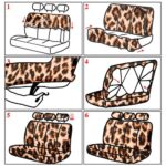 Leopard Print Car Seat Covers Full Set 13PC w/ Steering Wheel Cover - Image 7