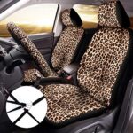 Leopard Print Car Seat Covers Full Set 13PC w/ Steering Wheel Cover - Image 2