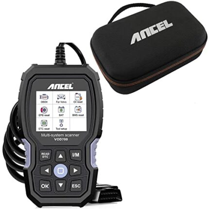 ANCEL VOD700 All System OBD2 Scanner for Volvo Car Code Reader Full Function Diagnostic Scan Tool ABS Bleeding Injector Oil ETC SRL BMS EPB TPMS DPF Reset Tool with Storage Bag