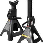 BIG RED AT43202BR Torin Steel Jack Stands: 3 Ton (6,000 lb) Capacity, Black, 1 Pair