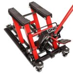 DNA MOTORING Steel Hydraulic Motorcycle ATV Scissor Lift Jack Hoist Stand - 1500 lbs Capacity, Low Profile, 4.5-15" Lifting Range,TOOLS-00288