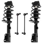 Detroit Axle - Front Struts Sway Bars for 2008-2016 Chrysler Town & Country 08-19 Dodge Grand Caravan [Not for Nivomat Rear Suspension] Complete 2 Struts with Coil Spring 2 Front Sway Bars Replacement