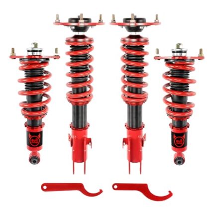 EVIL ENERGY Coilovers Suspension Kit, Coilovers Compatible for Subaru WRX 2015-2021, Height Adjustable Lowering Kit, Twin-Tube Coilover Shocks for Comfortable Ride, Red