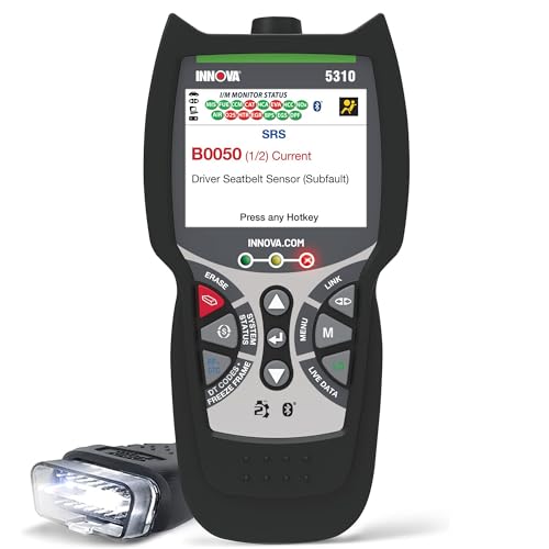 Innova 5310 OBD2 Scanner for ABS & Airbag (SRS) with Innova 5310 OBD2 Scanner for ABS & Airbag (SRS) with Battery/Alt Test, Oil Light Reset, Live Data for 1996-2023 Vehicles, Accurate, Reliable, Easy to Use, iPhone & Android App Included
