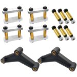 LLANNDER Heavy Duty Greaseable Tandem Trailer Axle Shackle Kit 3.125" Shackles Tandem Axle for Double Eye Springs