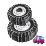 Set of 2 Tire Chains for Trucks 2pcs Snow Chains for Trucks Snow Chains for Car Tires Anti-Skid Thickening Tire Chains Winter Car Accessories No Jack Required 2pcs 9R22.5 2pcs 295/80R22.5