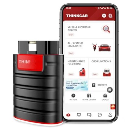 Thinkdiag OBD2 Scanner Bluetooth, Full System Bidirectional Diagnostic Scan Tool OE-Level Code Reader with ECU Coding,15+ Reset Service, FCA AutoAuth, All Software 1 Year Update Fits for iOS & Android
