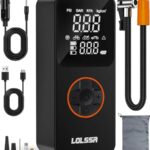 Tire Inflator Portable Air Compressor-Air Pump 20000mAh & 150PSI Cordless Electric for Car, Motorcycle, Bike, Ball, with Tire Gauge Pressure, Dual-Use Type (Black)