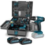 Tool Kit with 21V Cordless Drill - Sundpey 255-PCs Portable Complete General Basic Home and Auto Repair Tool Set with Drawer for Handyman & Diyer & Homeowner - Power Drill with 2 x 2.0Ah Batteries