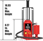 Torin 5 Ton Air Bottle Jack with Manual Pump, Heavy Duty Red Jack - Image 2