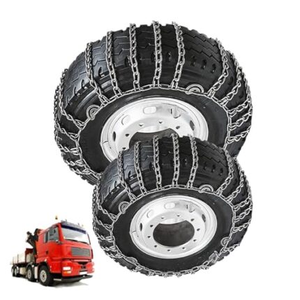 Set of 2 Tire Chains for Trucks 2pcs Snow Chains for Trucks Snow Chains for Car Tires Anti-Skid Thickening Tire Chains Winter Car Accessories No Jack Required 2pcs 275/80R22.5 2pcs 11R22.5