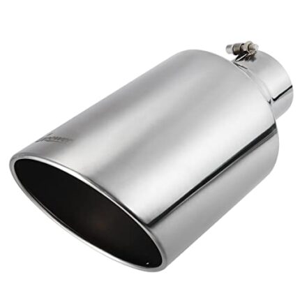 Upower 4 inch Inlet 8 inch Outlet Exhaust Tip Stainless Steel 4" to 8" Tail Pipe Tips 15" Long Bolt-On 45 Degree Angle Cut Universal for Car Truck