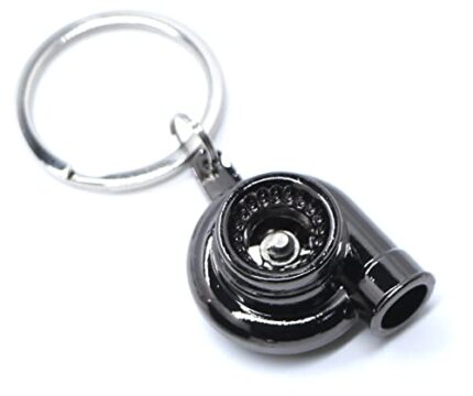 GT//Rotors Turbo Keychain Metal Spinning Turbocharger Automotive Mini Car Part Keychain Key Ring (Gunmetal Spinning Turbo)