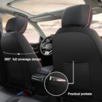 Custom Black Red Leather Car Seat Cover for Subaru SUV Models - Image 4