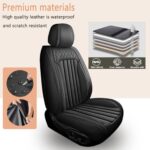 Toyota RAV4 Waterproof Leather Seat Covers 2013-2024 Front Set Black Luxury Protector - Image 5