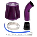 BARTOO Cold Air Intake Pipe Alumimum 3'' Cold air Intake Filter Induction kit (purple)